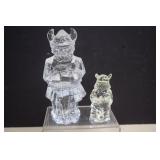Two Vtg. Pukegard Art Glass Norse Viking Figurine