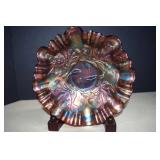 Vintage Fenton Amethyst Carnival Glass Bowl