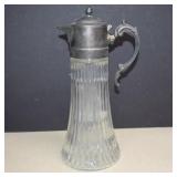 Vtg. Silver Plate Claret Decanter w/ Removable