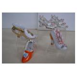 Five Vintage Mini Porcelain  Shoes