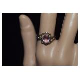 Sterling Tourmaline Ring   Sz 7-1/4