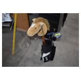 Bag W/ 3 Clubs & Horse Rider