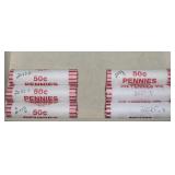 Six Rolls of Unopened Shield Pennies