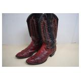 Red Python Snakeskin Vamps Boots,Some Condition