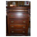 Bassett  Five Drawer Wood Chest,Some Damage To Top