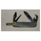 Vtg Camillas U.S. Military Four-Blade Knife w/U.S.