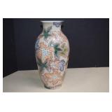 Vtg. Hand Painted Autumn Maple Leaf Motif Vase