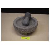 Vintage Heavy Duty Granite Molcajete Mortar &