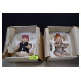 Two Franklin Mint Harley Davidson Bisque Dolls