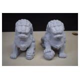 Two Ceramic Foo Dogs,Small Crack On One See Pics