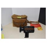 Vintage Movie Camera W/ Leather Bag