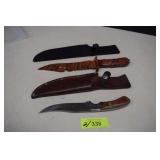 Two Fixed Blade Knives in Sheath
