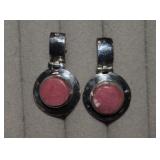 Sterling Earrings w/ Rhodocrosite Stones