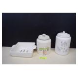 Rae Dunn Christmas Canisters & Baking Pan