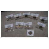 Nine Sacagawea & 1-2007D John Adams Presidential