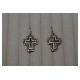 Sterling Earrings w/ Cross Emblem