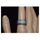 Sterling Ring - Top Surface Sparkles    Sz 8-1.2