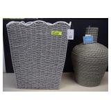 Wicker Hamper & Basket Vase. NWT