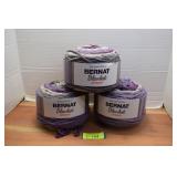 Three Skeins Bernat Blanket Stripes Yarn. New