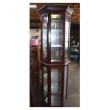 Lighted Two Door Curio Cabinet With Glass Shelves
