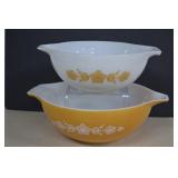 Two Vintage Pyrex Cinderella Mixing Bowls