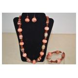 Agate Necklace, Bracelet & Earring Set