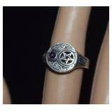 Sterling &  Amethyst Ring  Sz 6-1/4