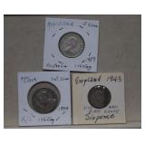 Three Silver Foreign Coins-Australia, Fiji &