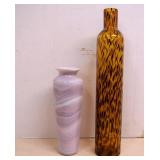 Art Glass Vases,Lavender & White Swirl & Leopard