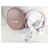 GUC Metallic Pink Headphones w/Earbuds in Case