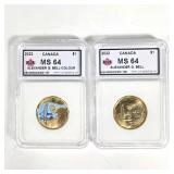GUC Canada 2022 MS 64 Alexander G.Bell $1 Coin 2PC