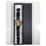 COLLECT Manhattan Black Crystal Watch Leather Band