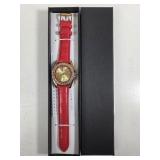 COLLECT Manhattan Red Crystal Watch, Leather Band