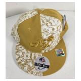NEW NWT NY Money Style Biege Rappers Hat (7 3/4)