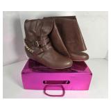 NEW Micheal L. Bordeaux Women's Brown Boots (38)