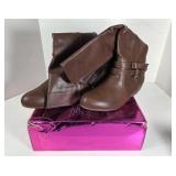 NEW Micheal L.Bordeaux Women Tall Brown Boots (37)