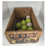 GUC PIC O PAC Wooden Crate & 8PCS Softballs