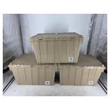 GUC Previously Used Folding-Lid Beige Tote Bin 3ps