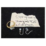 COLLECT All Stamped 925 5.40 Grams Earrings & Ring
