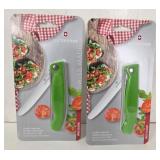 NEW Green Victorinox Foldable Pairing Knives 2pcs