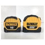 GUC DeWalt 16' & 25' Tape Measurers 2pcs