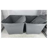 NEW Opaque Grey Storage Bin w/ Grey Lid 80L 2PCS