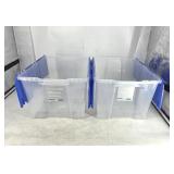 NEW Clear Flip-Top Tote Storage Bin 52L 2PCS