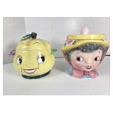 1950's Napco Miyao Pear & Miss Daisy Cookie Jars