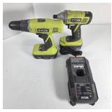 GUC Ryobi Drill+Driver Impact Set+Charger (works)