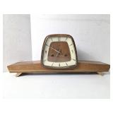 Antique German ChimeClock Hernle Mantel MCM Walnut