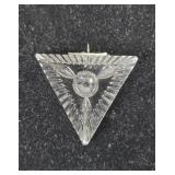 GUC Vintage Crystal Triangle Necklace Pendant