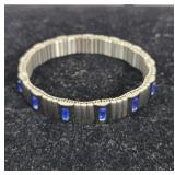 GUC Stainless Flex Bracelet with Blue Stones