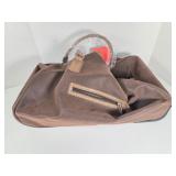 NWT Gino Ferrari Brown Leather Rolling Bag GFC1001