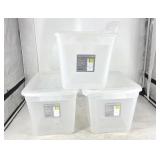 NEW Gracious Living Clear Storage Bin (39L) 3PCS